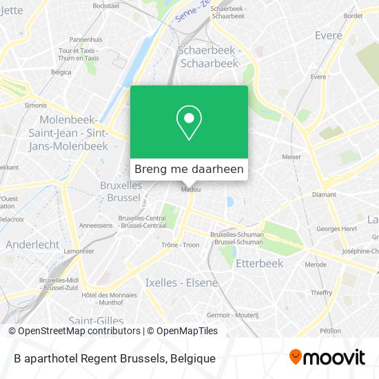 B aparthotel Regent Brussels kaart