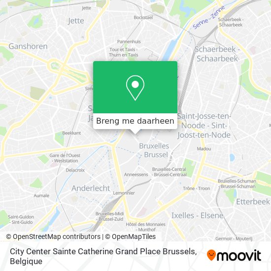 City Center Sainte Catherine Grand Place Brussels kaart