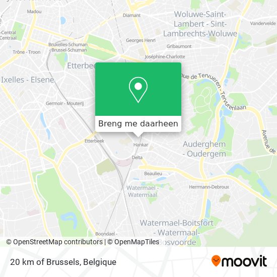 20 km of Brussels kaart