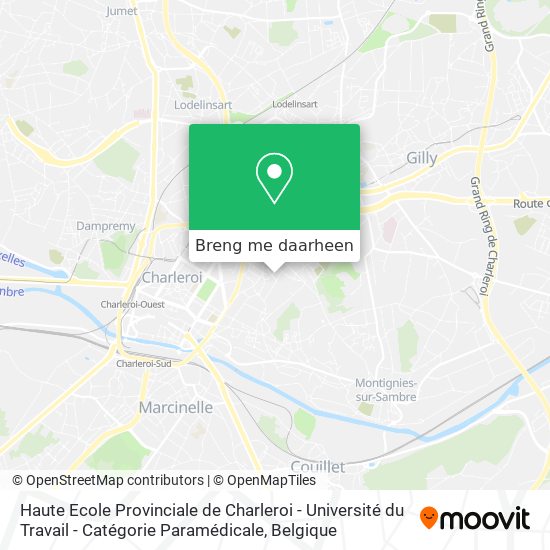 Haute Ecole Provinciale de Charleroi - Université du Travail - Catégorie Paramédicale kaart