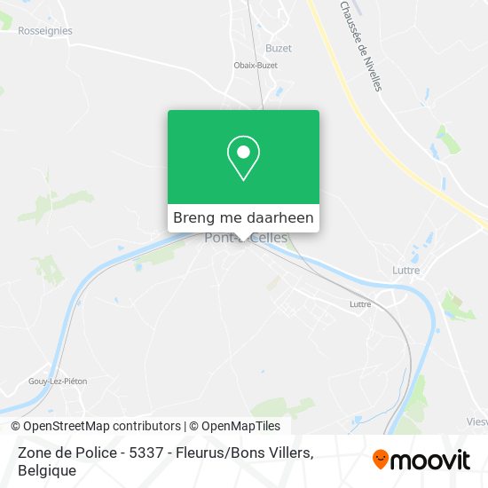 Zone de Police - 5337 - Fleurus / Bons Villers kaart