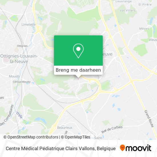 Centre Médical Pédiatrique Clairs Vallons kaart