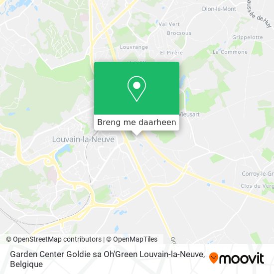 Garden Center Goldie sa Oh'Green Louvain-la-Neuve kaart
