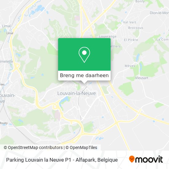 Parking Louvain la Neuve P1 - Alfapark kaart