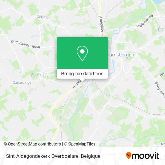 Sint-Aldegondekerk Overboelare kaart