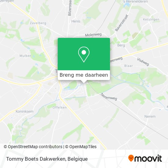 Tommy Boets Dakwerken kaart
