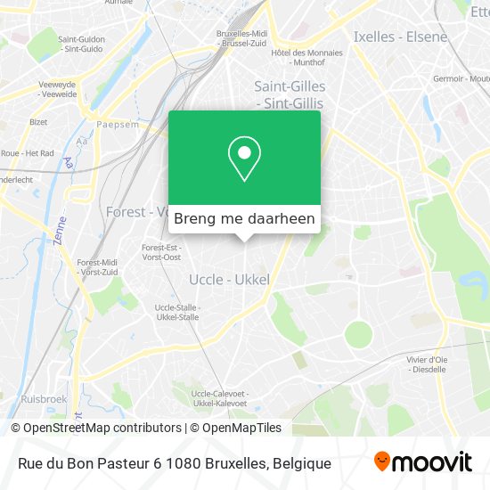 Rue du Bon Pasteur 6 1080 Bruxelles kaart