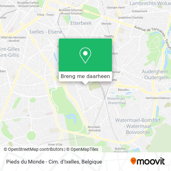 Pieds du Monde - Cim. d'Ixelles kaart