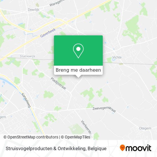Struisvogelproducten & Ontwikkeling kaart
