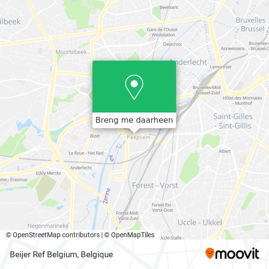 Beijer Ref Belgium kaart