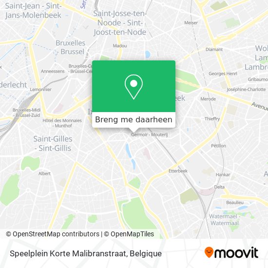 Speelplein Korte Malibranstraat kaart