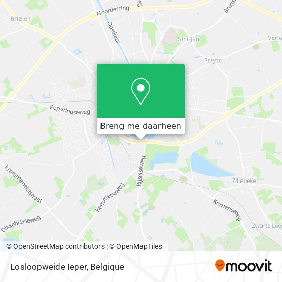 Losloopweide Ieper kaart