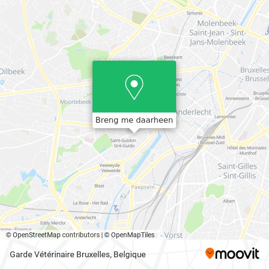 Garde Vétérinaire Bruxelles kaart