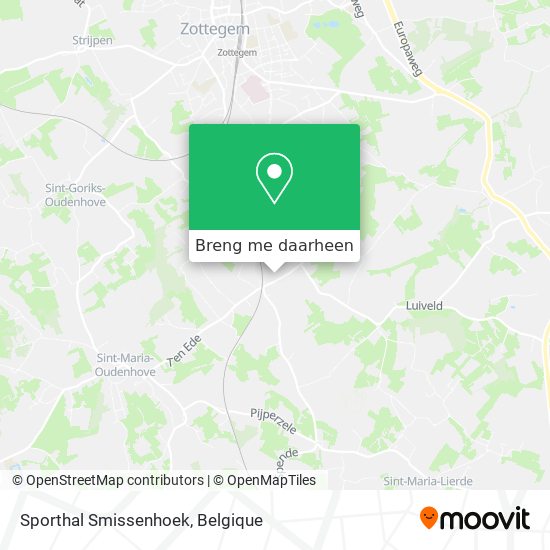 Sporthal Smissenhoek kaart