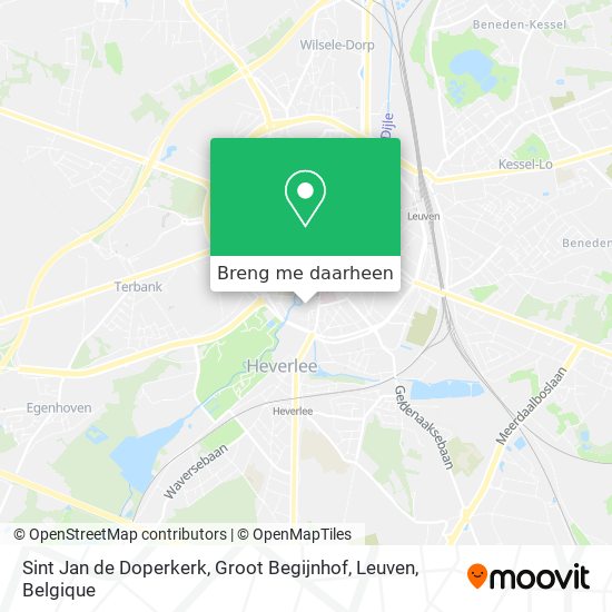 Sint Jan de Doperkerk, Groot Begijnhof, Leuven kaart