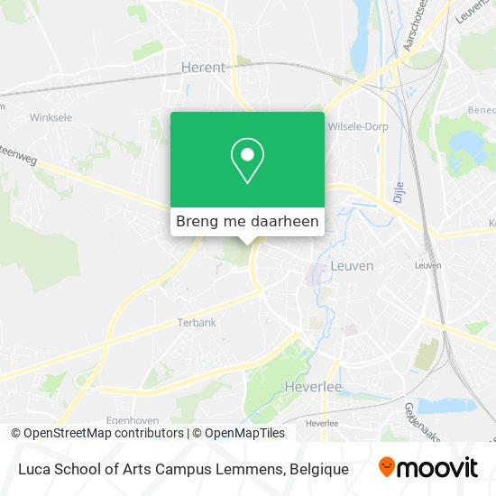 Luca School of Arts Campus Lemmens kaart