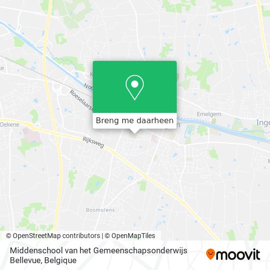 Middenschool van het Gemeenschapsonderwijs Bellevue kaart