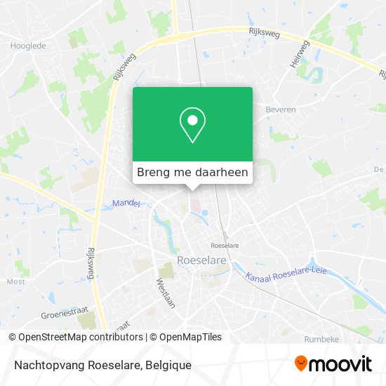 Nachtopvang Roeselare kaart
