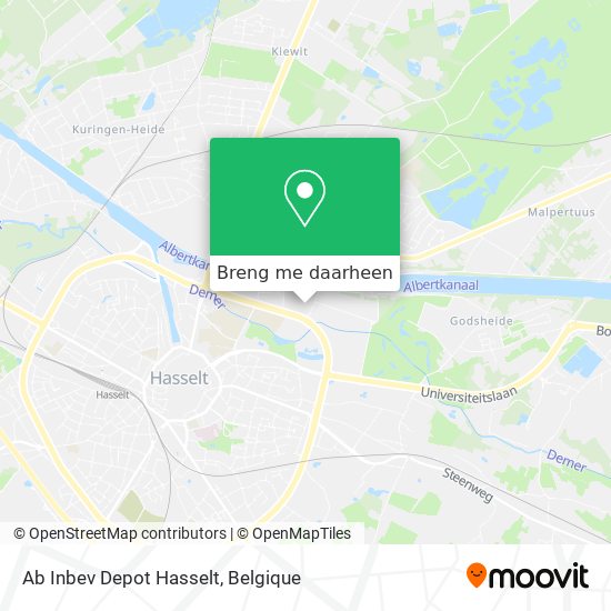 Ab Inbev Depot Hasselt kaart