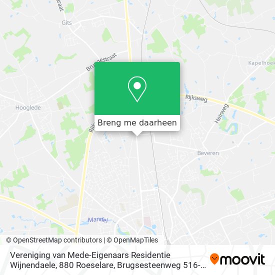 Vereniging van Mede-Eigenaars Residentie Wijnendaele, 880 Roeselare, Brugsesteenweg 516-52 kaart