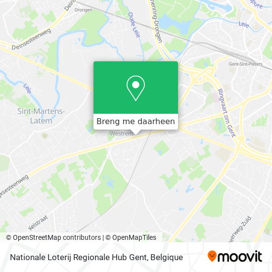 Nationale Loterij Regionale Hub Gent kaart