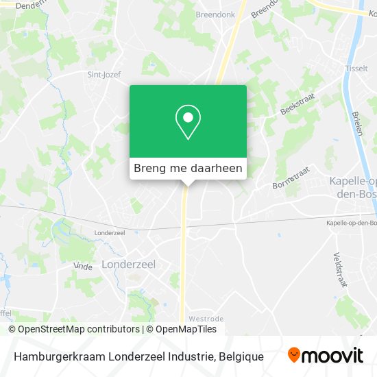 Hamburgerkraam Londerzeel Industrie kaart