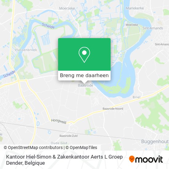 Kantoor Hiel-Simon & Zakenkantoor Aerts L Groep Dender kaart