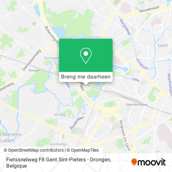 Fietssnelweg F8 Gent Sint-Pieters - Drongen kaart