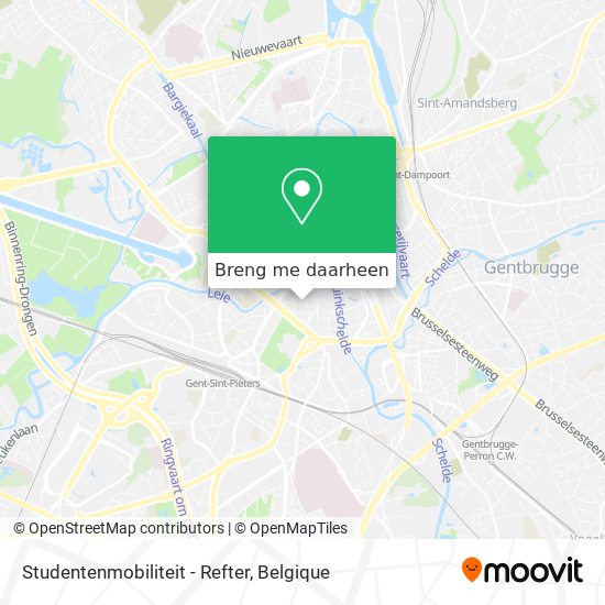 Studentenmobiliteit - Refter kaart