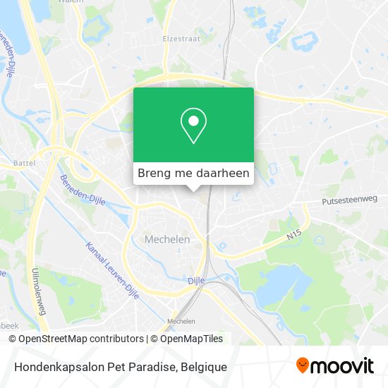 Hondenkapsalon Pet Paradise kaart