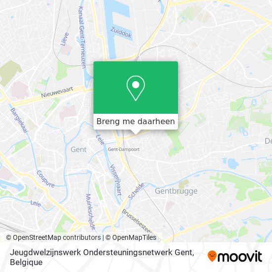 Jeugdwelzijnswerk Ondersteuningsnetwerk Gent kaart