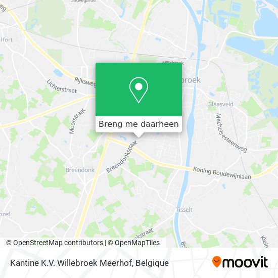 Kantine K.V. Willebroek Meerhof kaart