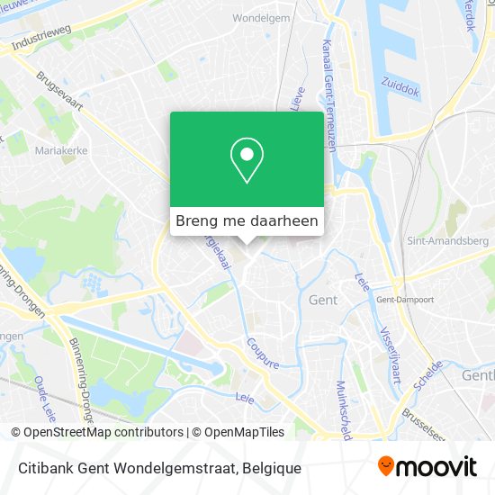 Citibank Gent Wondelgemstraat kaart