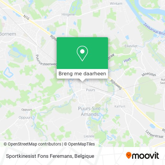 Sportkinesist Fons Feremans kaart