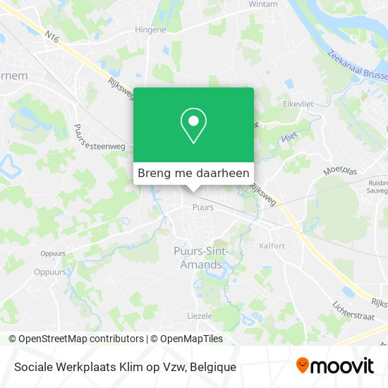 Sociale Werkplaats Klim op Vzw kaart