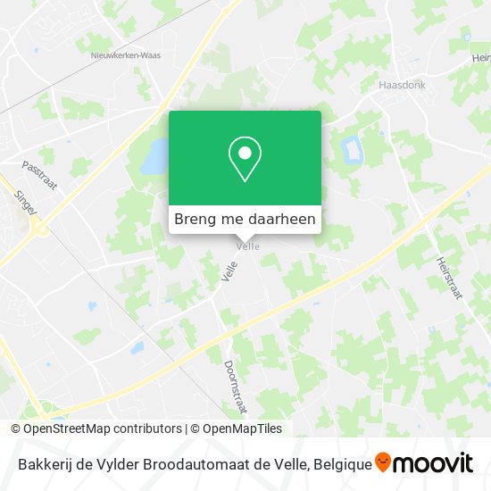 Bakkerij de Vylder Broodautomaat de Velle kaart