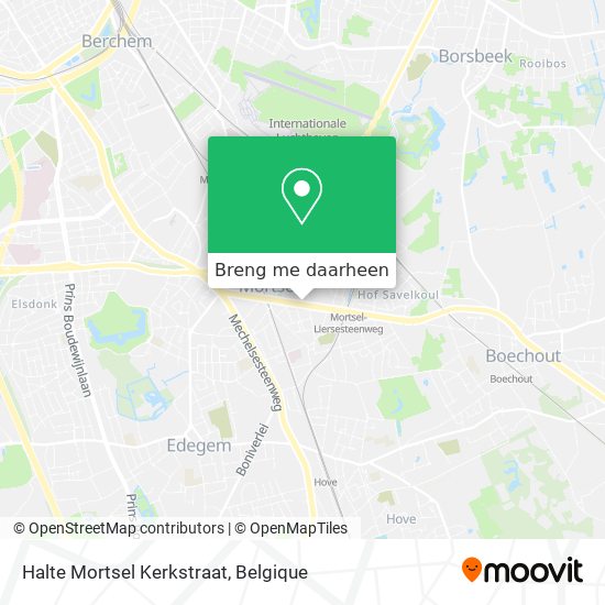 Halte Mortsel Kerkstraat kaart