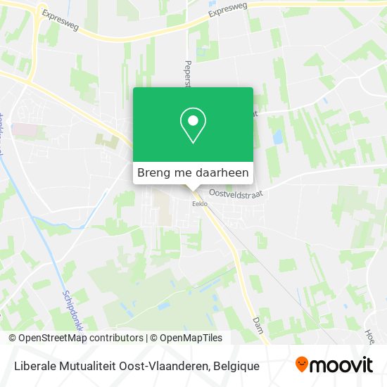 Liberale Mutualiteit Oost-Vlaanderen kaart