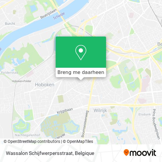 Wassalon Schijfwerpersstraat kaart