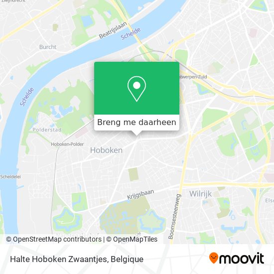 Halte Hoboken Zwaantjes kaart