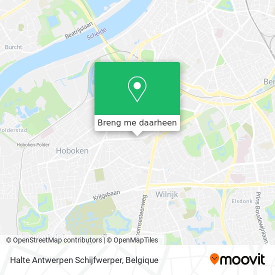 Halte Antwerpen Schijfwerper kaart