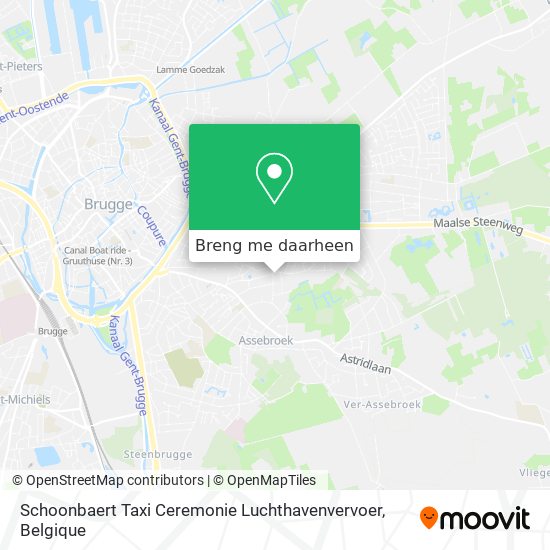 Schoonbaert Taxi Ceremonie Luchthavenvervoer kaart