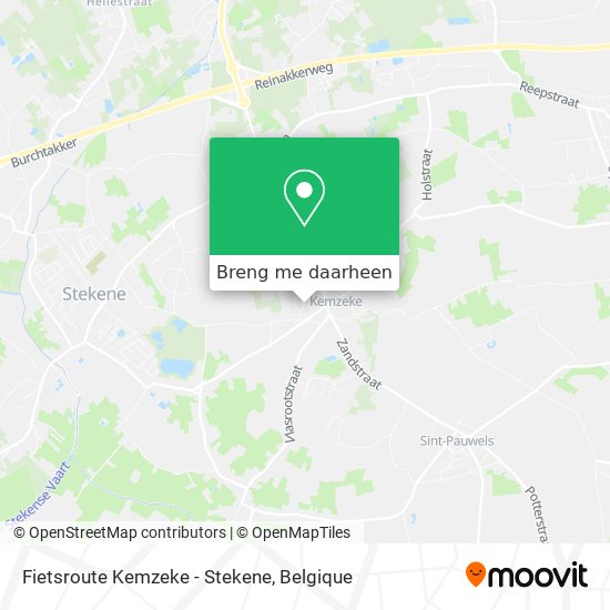 Fietsroute Kemzeke - Stekene kaart