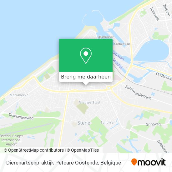 Dierenartsenpraktijk Petcare Oostende kaart