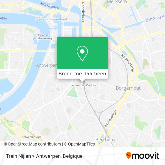 Trein Nijlen > Antwerpen kaart