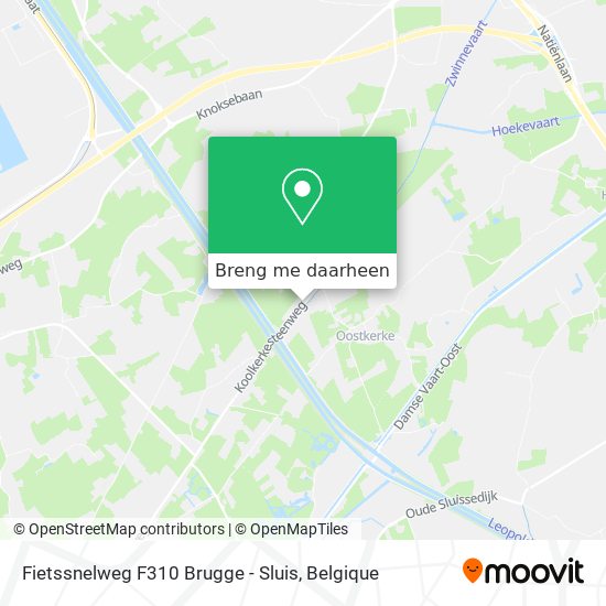 Fietssnelweg F310 Brugge - Sluis kaart