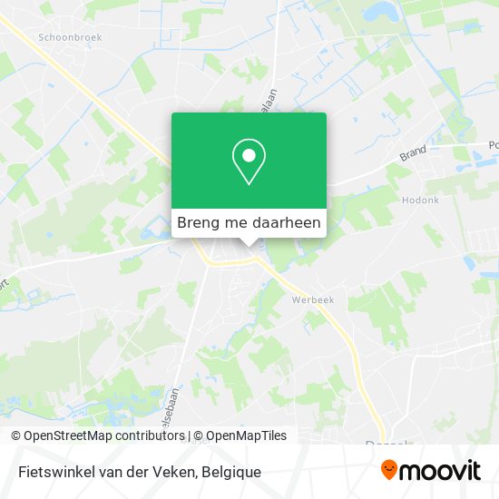 Fietswinkel van der Veken kaart