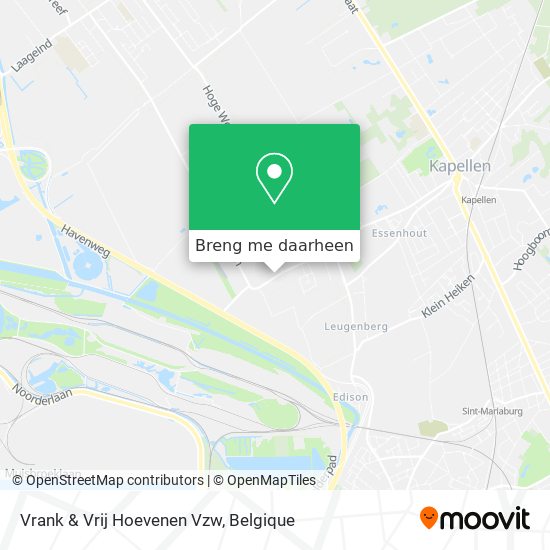 Vrank & Vrij Hoevenen Vzw kaart