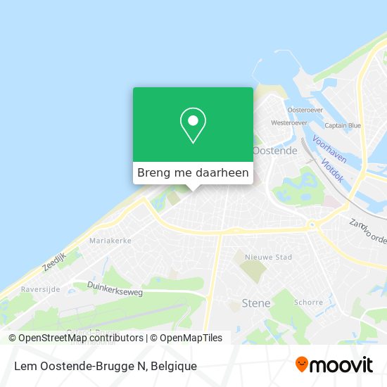 Lem Oostende-Brugge N kaart