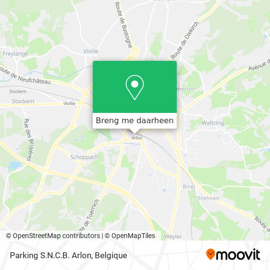 Parking S.N.C.B. Arlon kaart